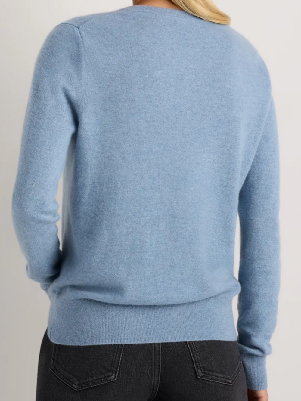 Quince Mongolian Cashmere Cardigan Sweater Faded Denim Blue S Office Luxury Soft - Picture 3 of 14